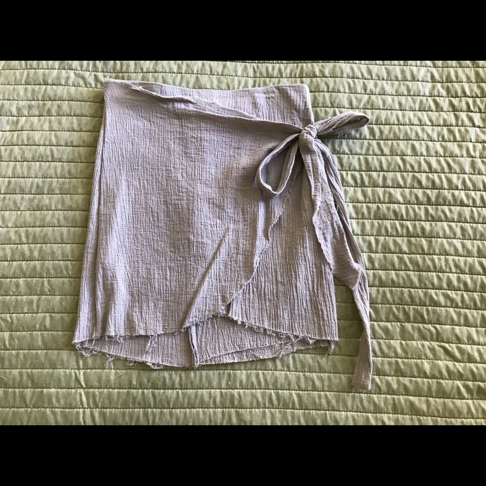 Boutique Wrap Skirt Light Green